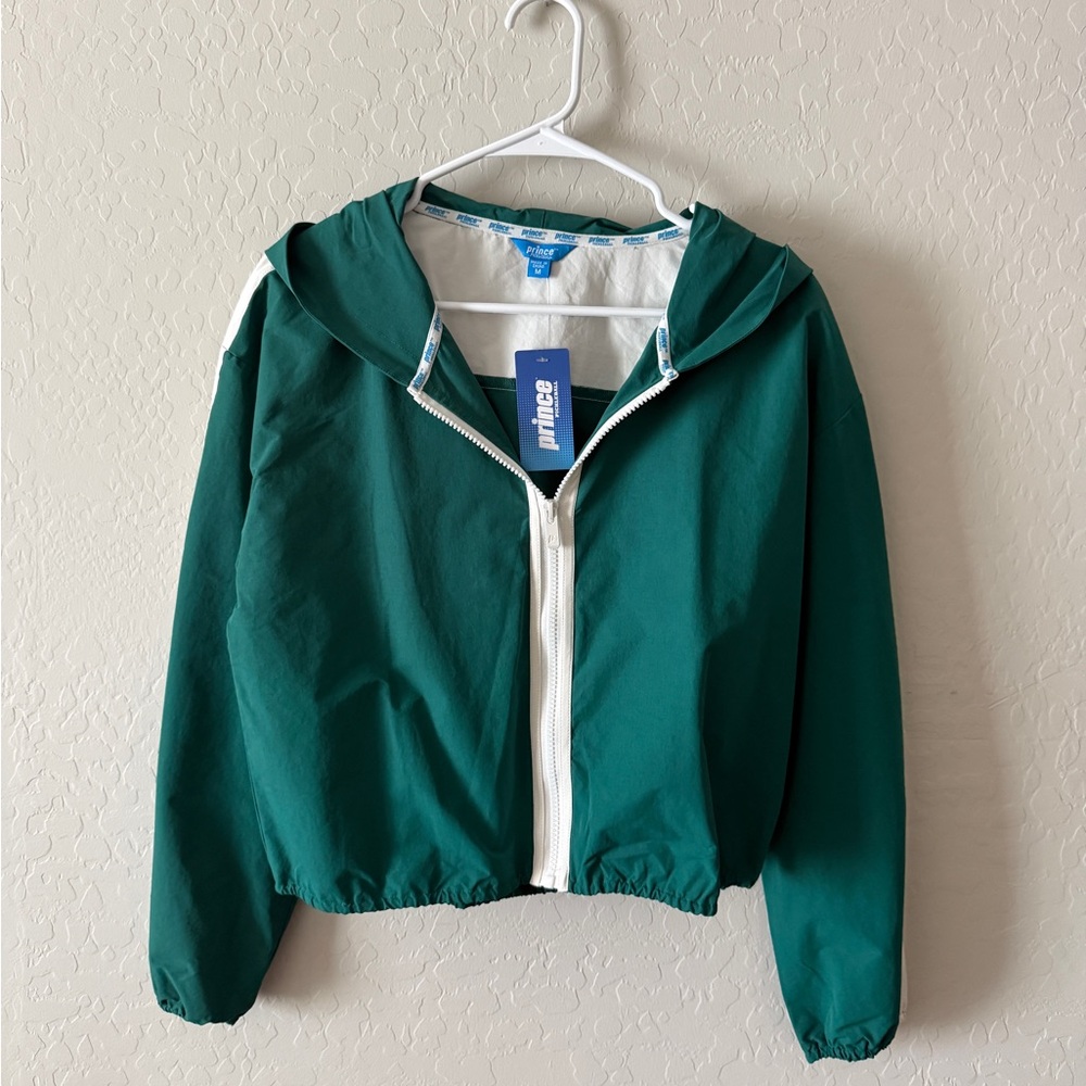 Prince Pickleball Women's Cropped Hooded Full Zip Windbreaker Jacket